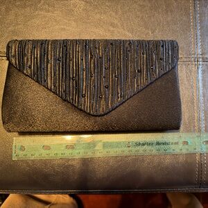 Black Textured Clutch